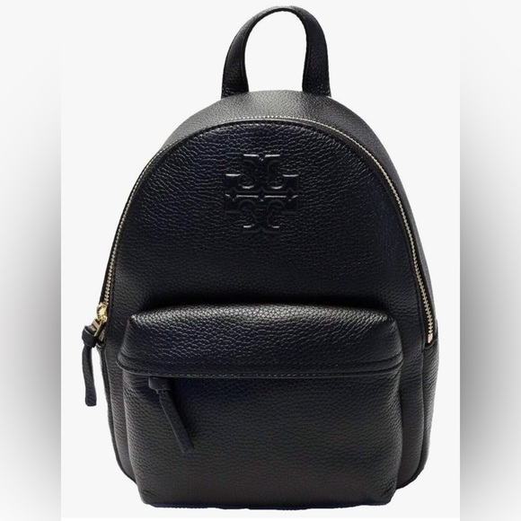 Tory Burch Handbags - Tory Burch Black Pebbled Leather Mini Backpack with Gold Hardware